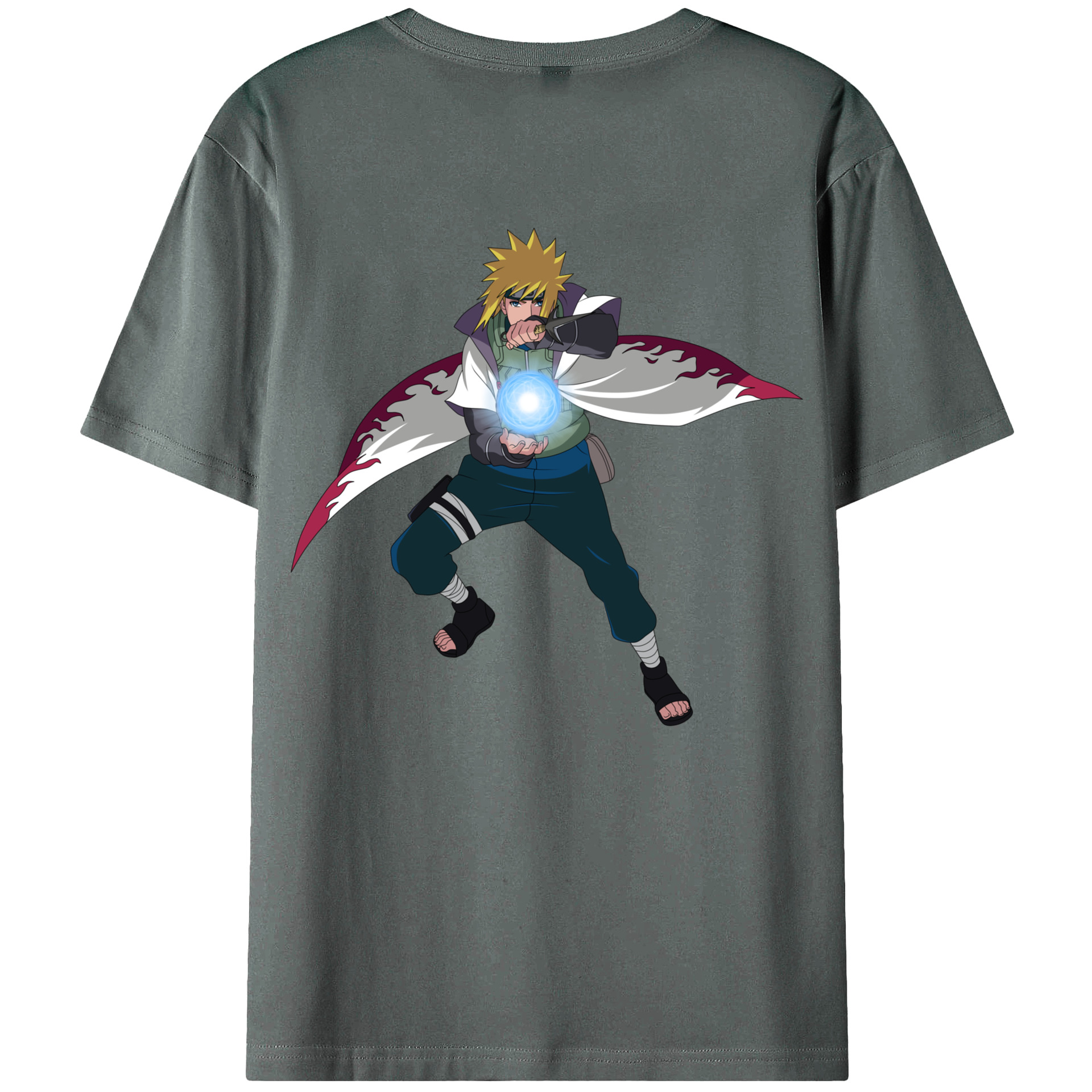（画像用） NARUTO -ナルト- 波風 ミナト Namikaze Minato 綿100％半袖Tシャツ（背面プリント）
